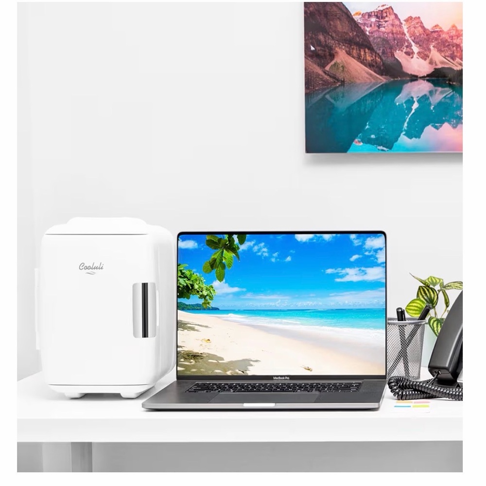 Cooluli White Mini Fridge for Car, Office, Dorm, Desk, Like New - Picture 3 of 11
